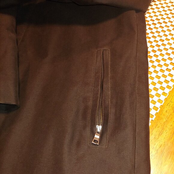Cotton Twill Insulated Classy Coat - Size Large  - Color Brown - Picture 6 of 12